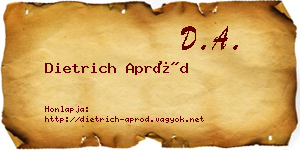 Dietrich Apród névjegykártya